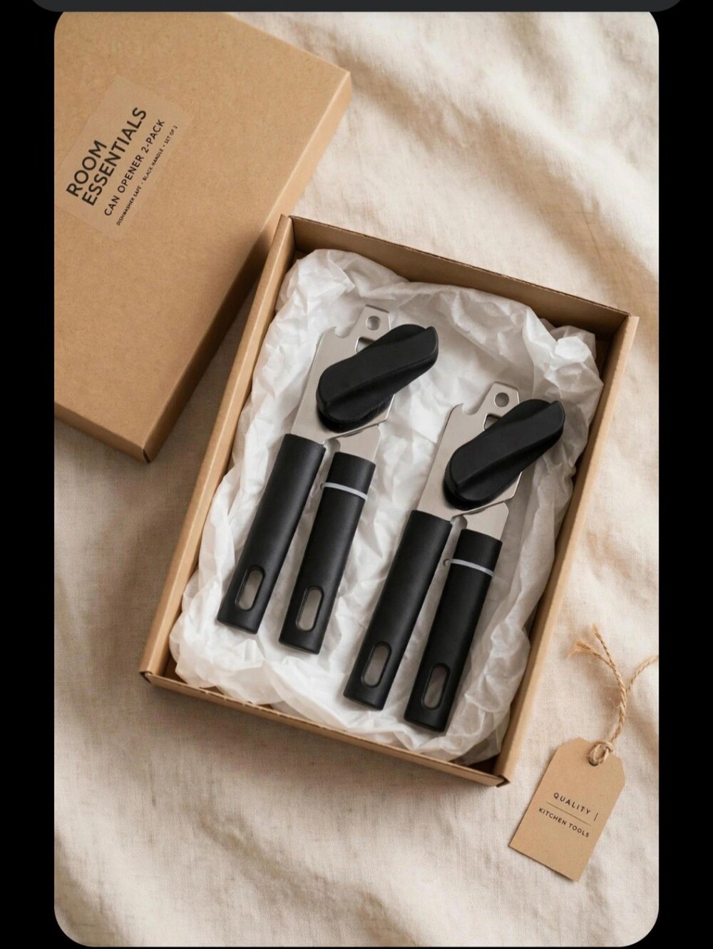 Room Essentials Men's Black Can Opener - Black